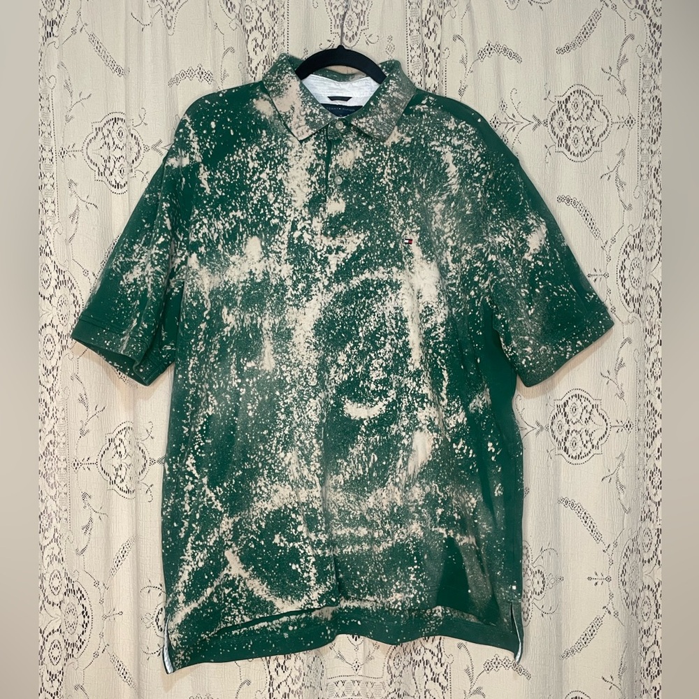 Tommy Hilfiger: up-cycled splatter polo
